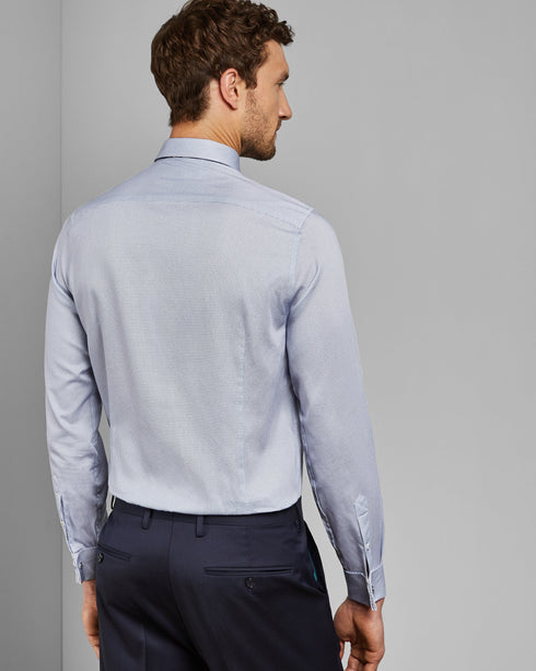 MACARON-Shirts-Throw Stylish Shapes In The Delectable Macaron Shirt. Designed With A Subtle Geo Print, This Cotton Top Looks Great With Smart Trousers, Or More Casual Chinos.- Ted Baker Romania